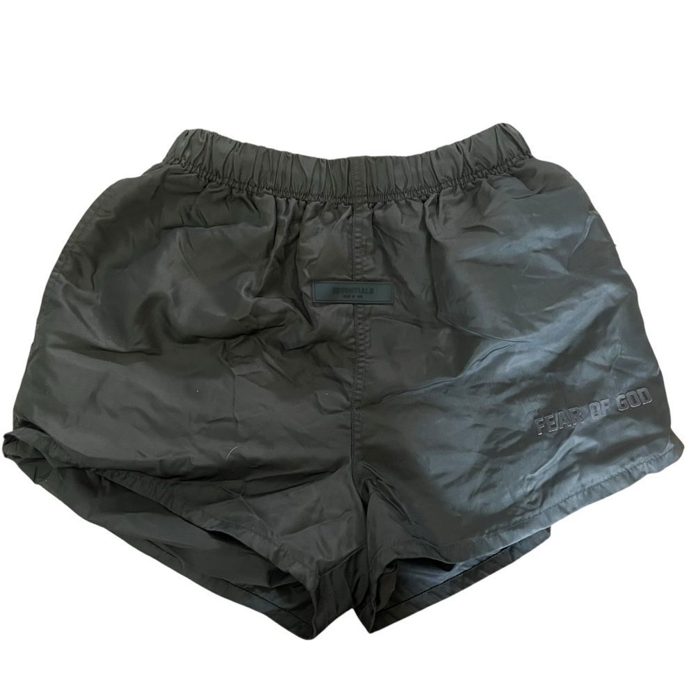 Essentials Fear of God FOG Nylon Running Shorts Army Olive Green Women’s Small
